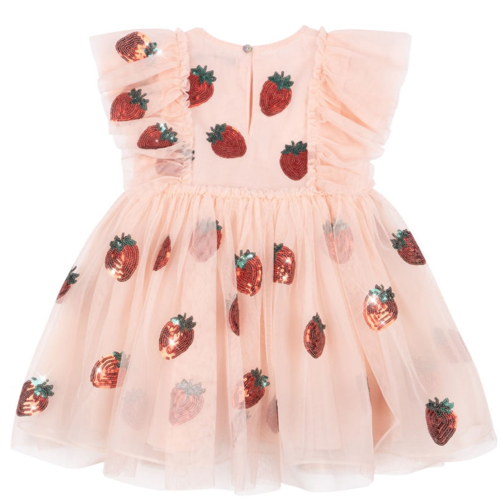 Konges Slojd Sukienka dla dziewczynki Yvonne Frill Strawberry Rose