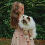 Konges Slojd Kurtka dżinsowa dla dziewczynki z kołnierzykiem Magot Bow Kitty