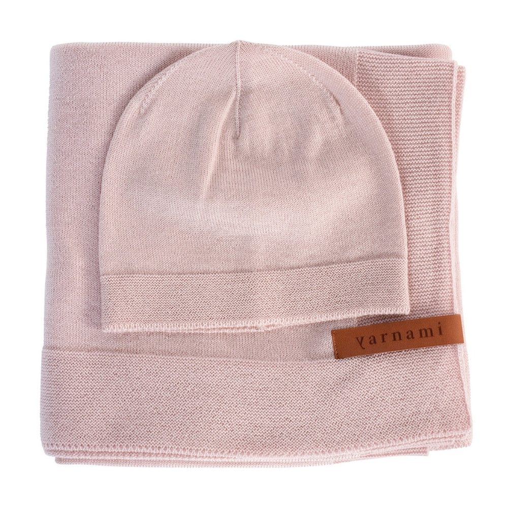 Yarnami by Poofi Zestaw merino Cozy dla niemowlaka delikatny róż