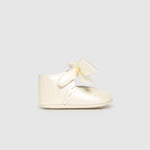 Mayoral Buty niechodki dla dziewczynki balerinki wizytowe z kokardką Ecru