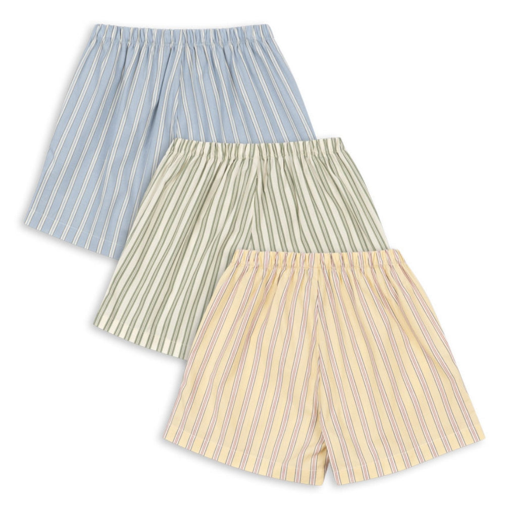 Konges Slojd Krótkie spodenki dziecięce Azur Soleil/Bleu/Basil Stripe 3-pak