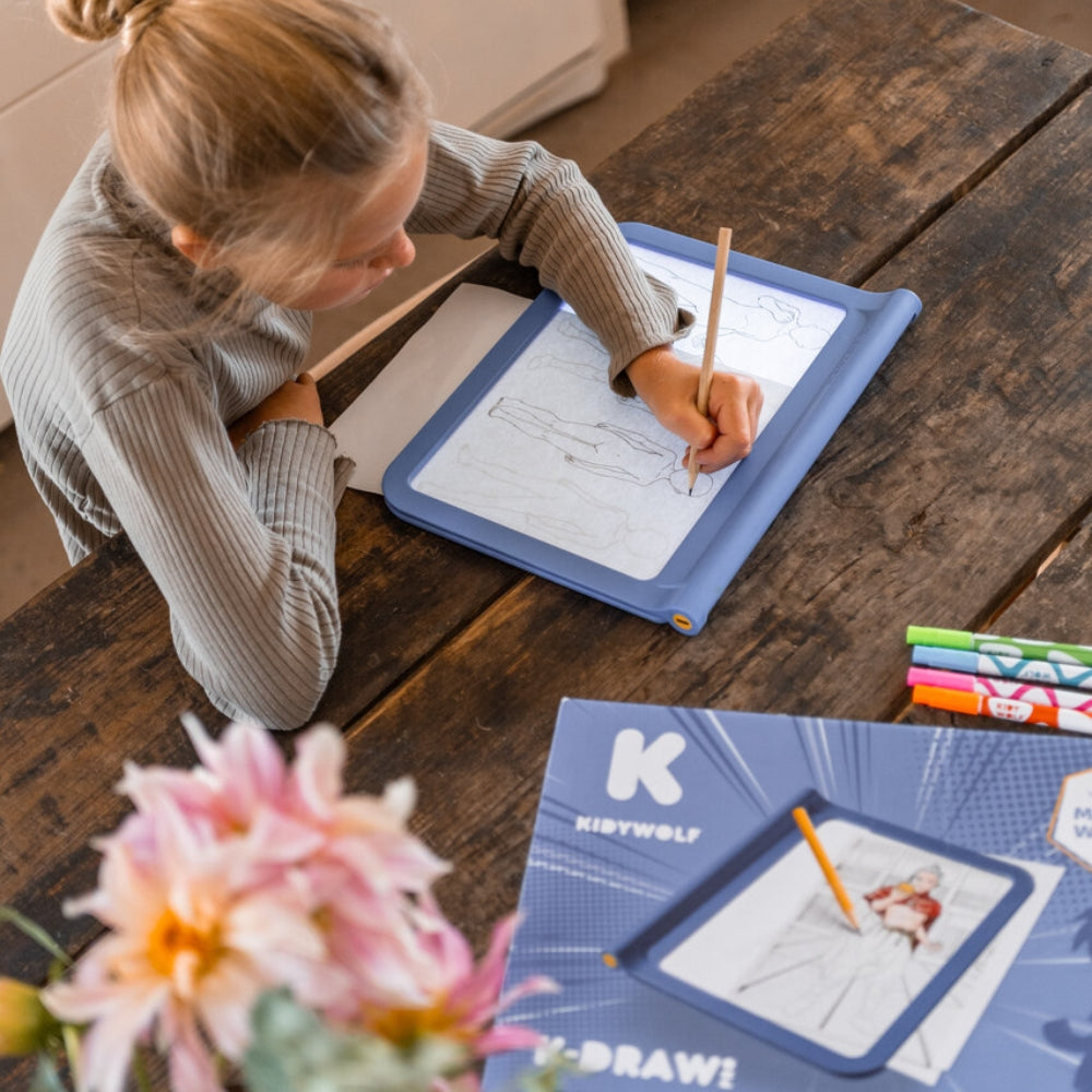 Kidywolf Tablet rysunkowy dla dzieci podświetlany dwustronny K-draw-pro Manga