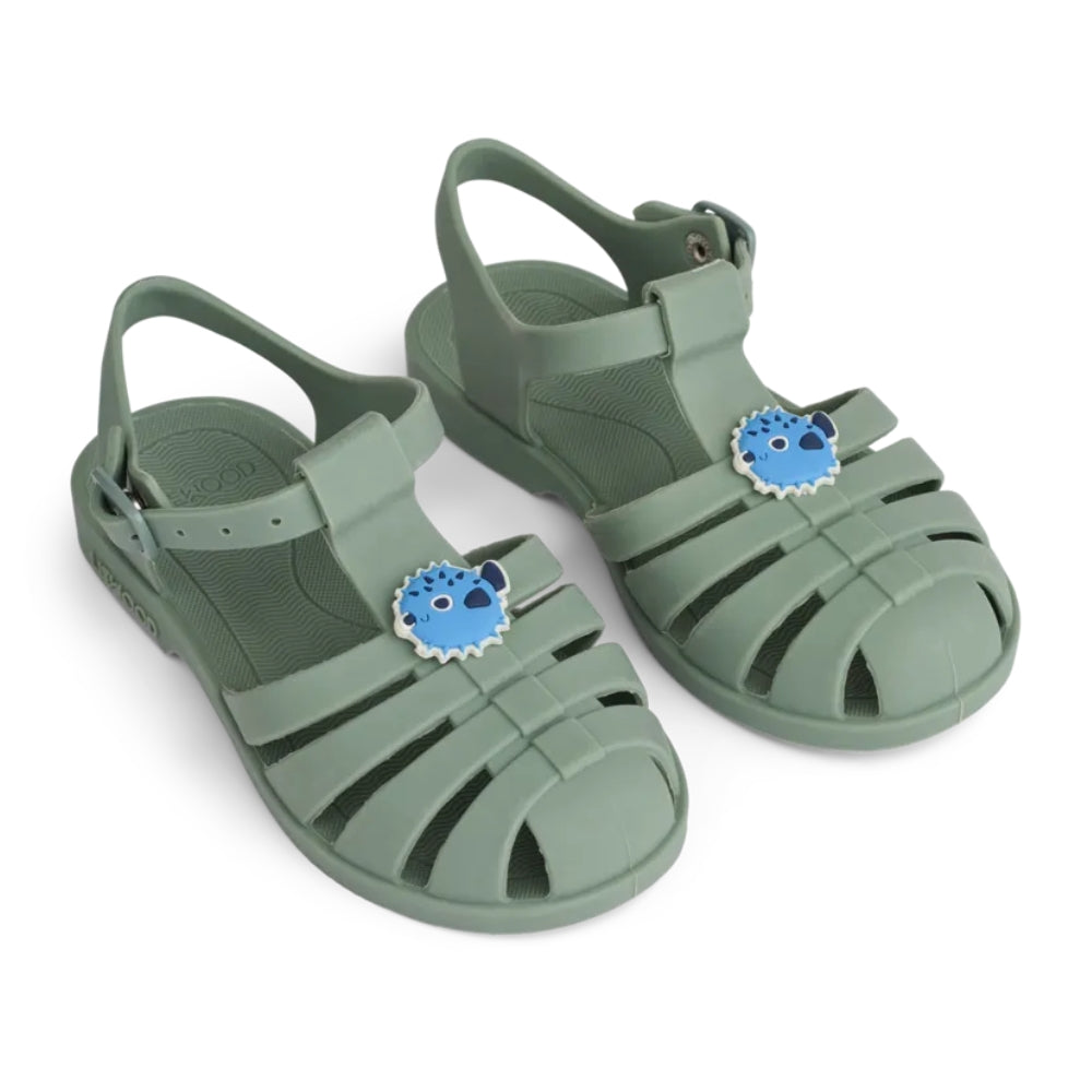 Liewood Sandały dziecięce z przypinkami Bre Puffer / peppermint