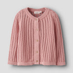 Lil’ Atelier Sweterek dziergany dla dziewczynki Misty Rose NMFFABIOLA