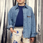 Mini Rodini Koszula dziecięca dżinsowa Denim Blue