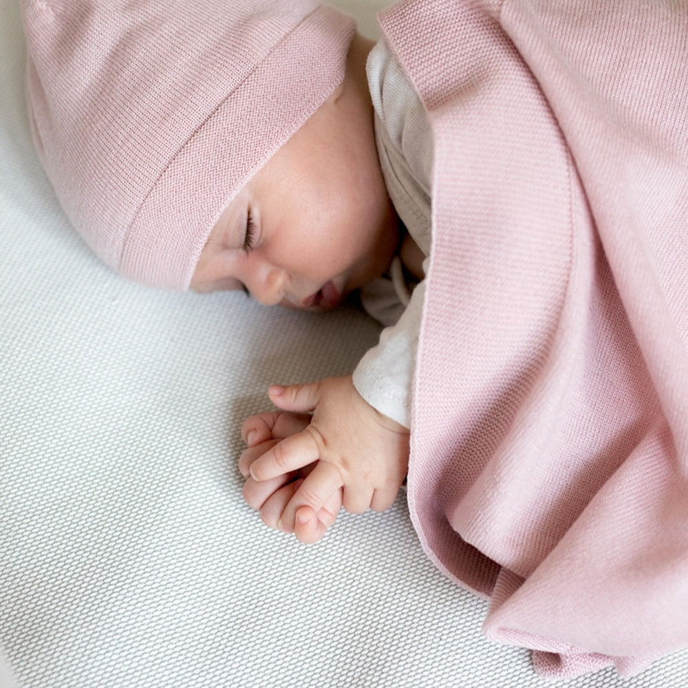 Yarnami by Poofi Zestaw merino Cozy dla niemowlaka delikatny róż