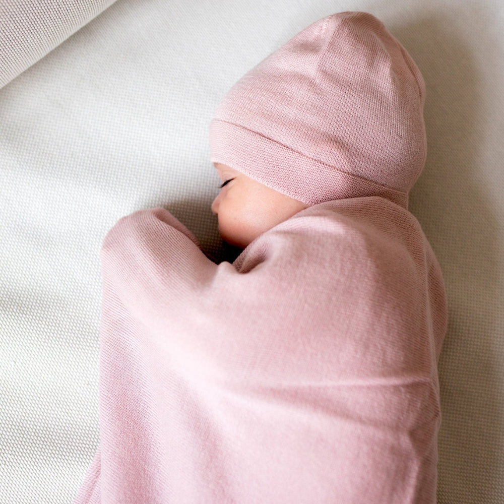 Yarnami by Poofi Zestaw merino Cozy dla niemowlaka delikatny róż