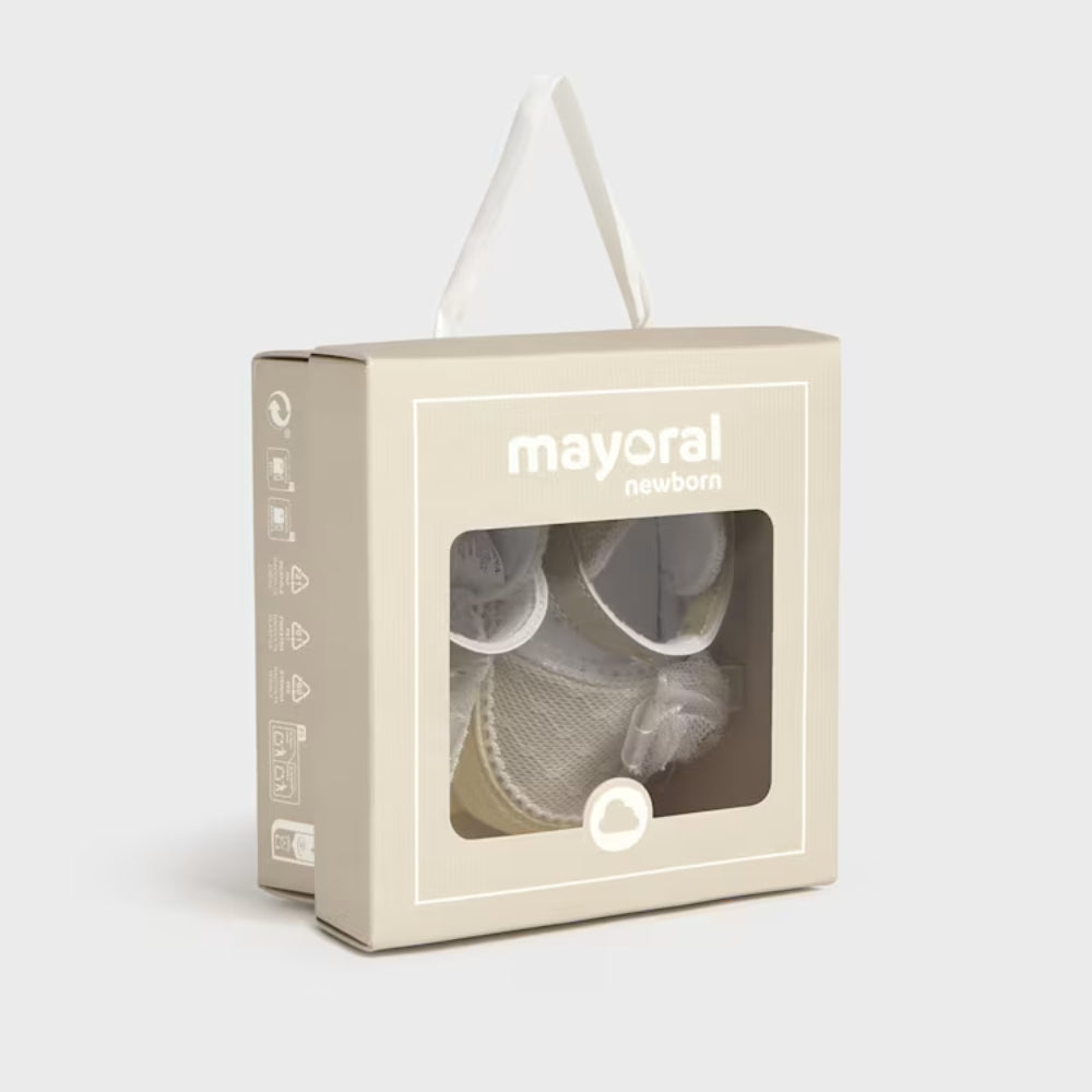 Mayoral Buty niechodki dla dziewczynki espadryle z kokardką Ecru