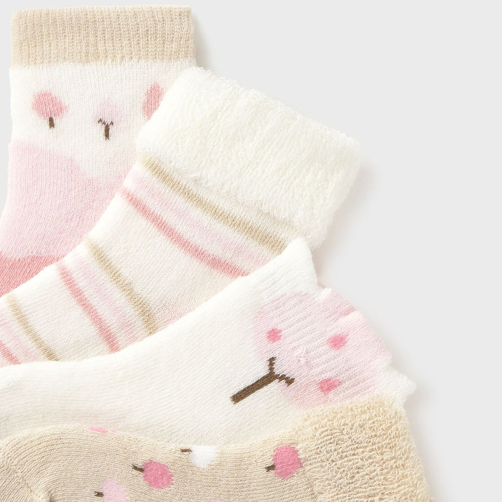 Mayoral Skarpetki dla noworodka Rose Quartz Zestaw 4 par