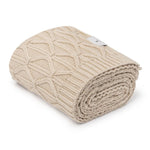 My Memi Kocyk z wełny merino warm beige Wave - premium collection