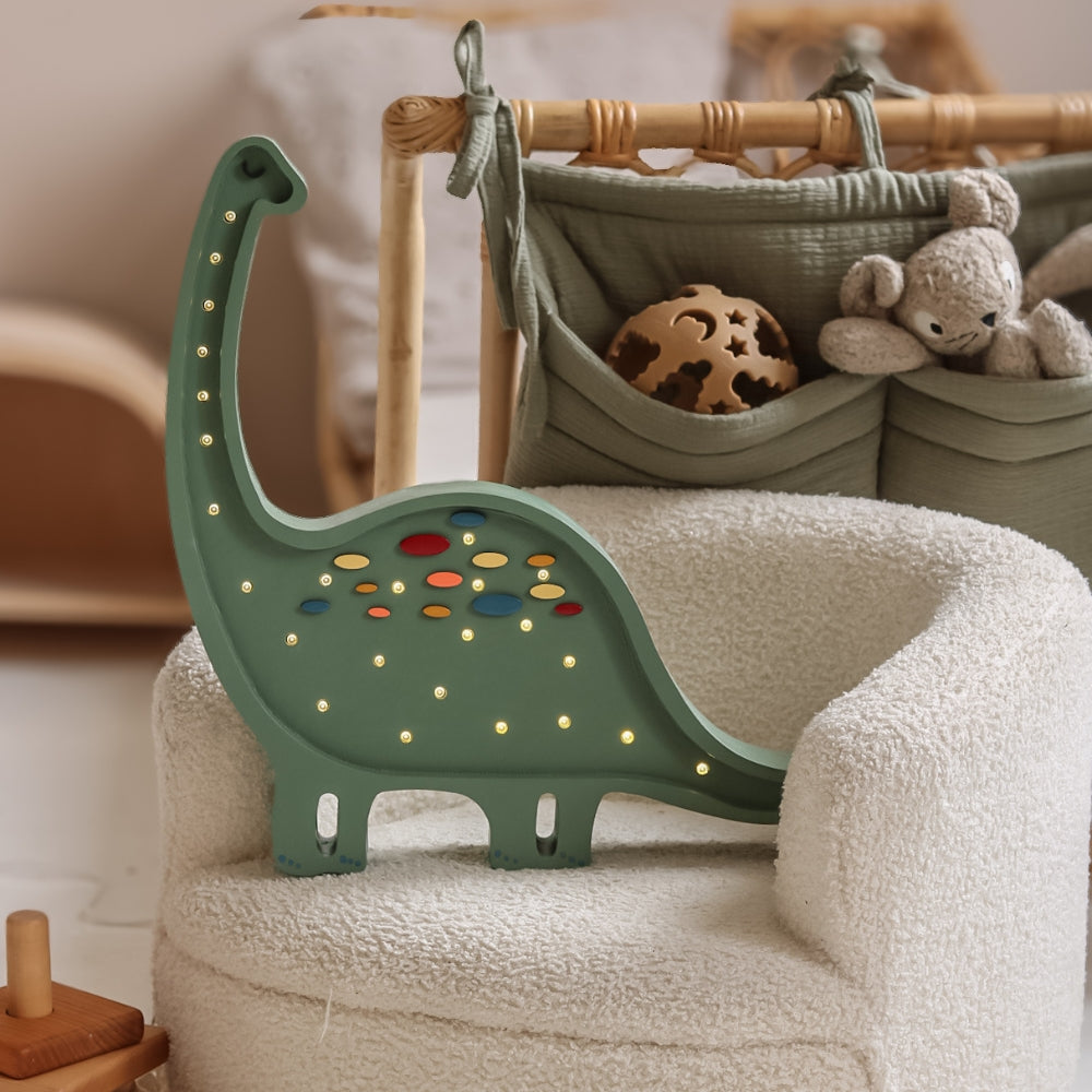 Little Lights Lampa nocna Dino Diplodok Confetti Green