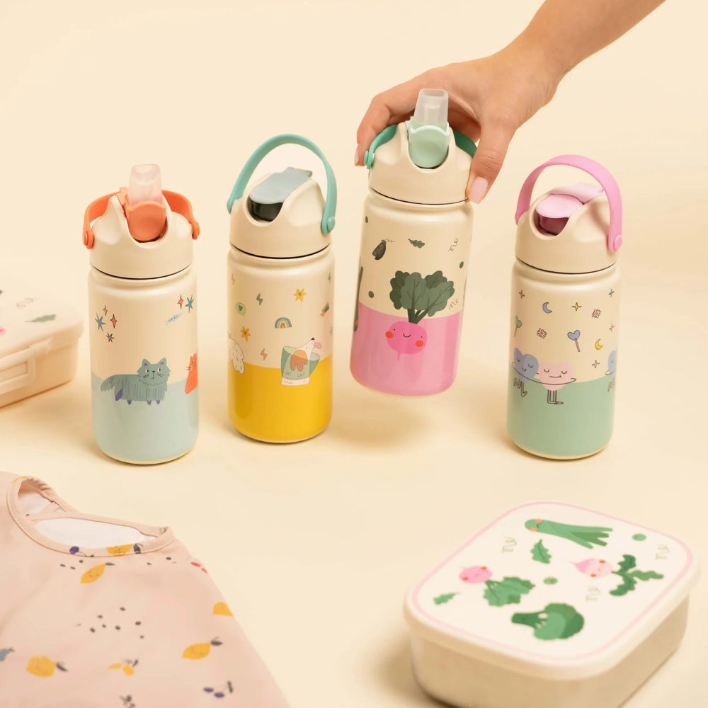 The Cotton Cloud Bidon dziecięcy ze stali nierdzewnej Dancing Hearts 420ml