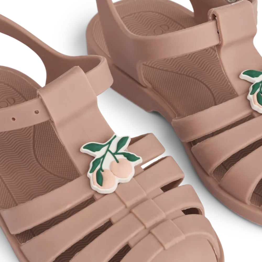 Liewood Sandały dziecięce z przypinkami Bre Peach / Dark rose