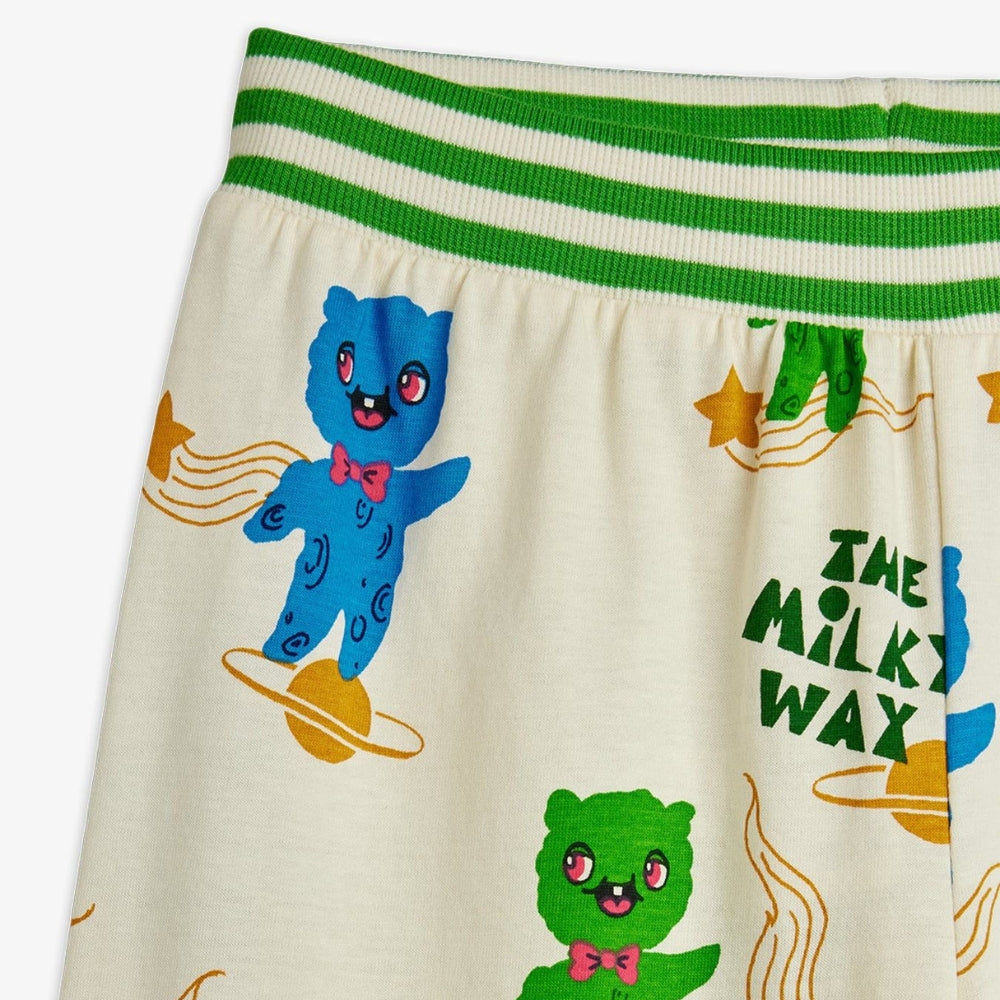 Mini Rodini Spodnie dla dziewczynki Aliens Off-white