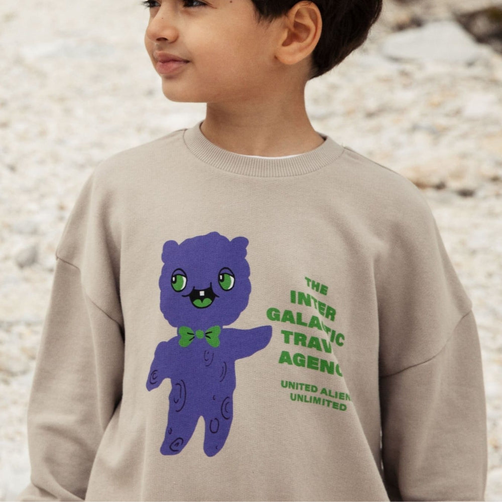 Mini Rodini Bluza dziecięca Alien travel agency Grey