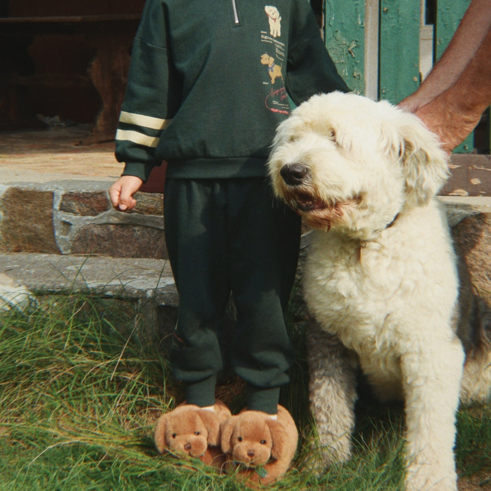 Konges Slojd Kapcie dziecięce Sausage Dog Chicory Coffee