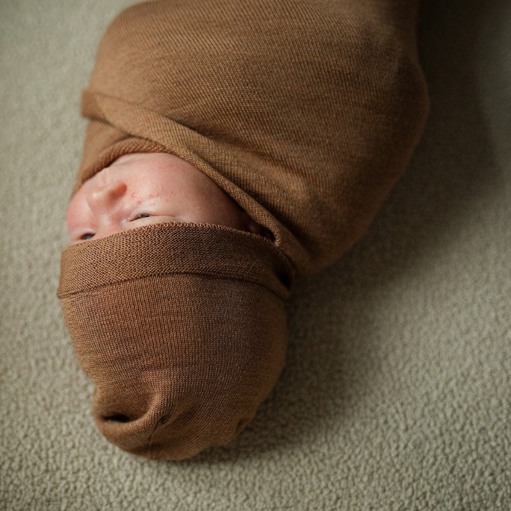 Yarnami by Poofi Zestaw merino Cozy dla niemowlaka cynamonowy