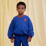 Mini Rodini bluza dziecięca Striped rib earth emb Blue