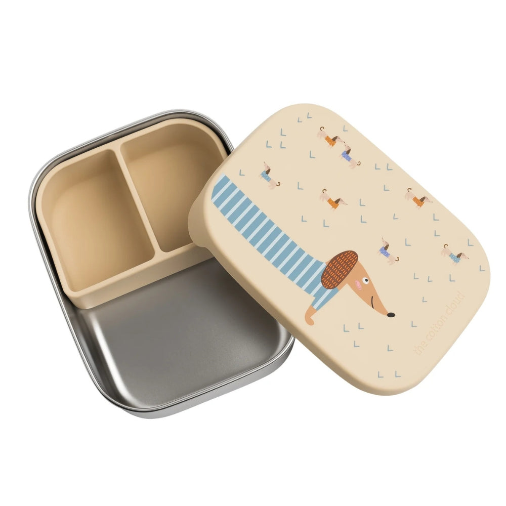 The Cotton Cloud Lunchbox dziecięcy ze stali nierdzewnej z wyjmowanymi przegrodami Teckel