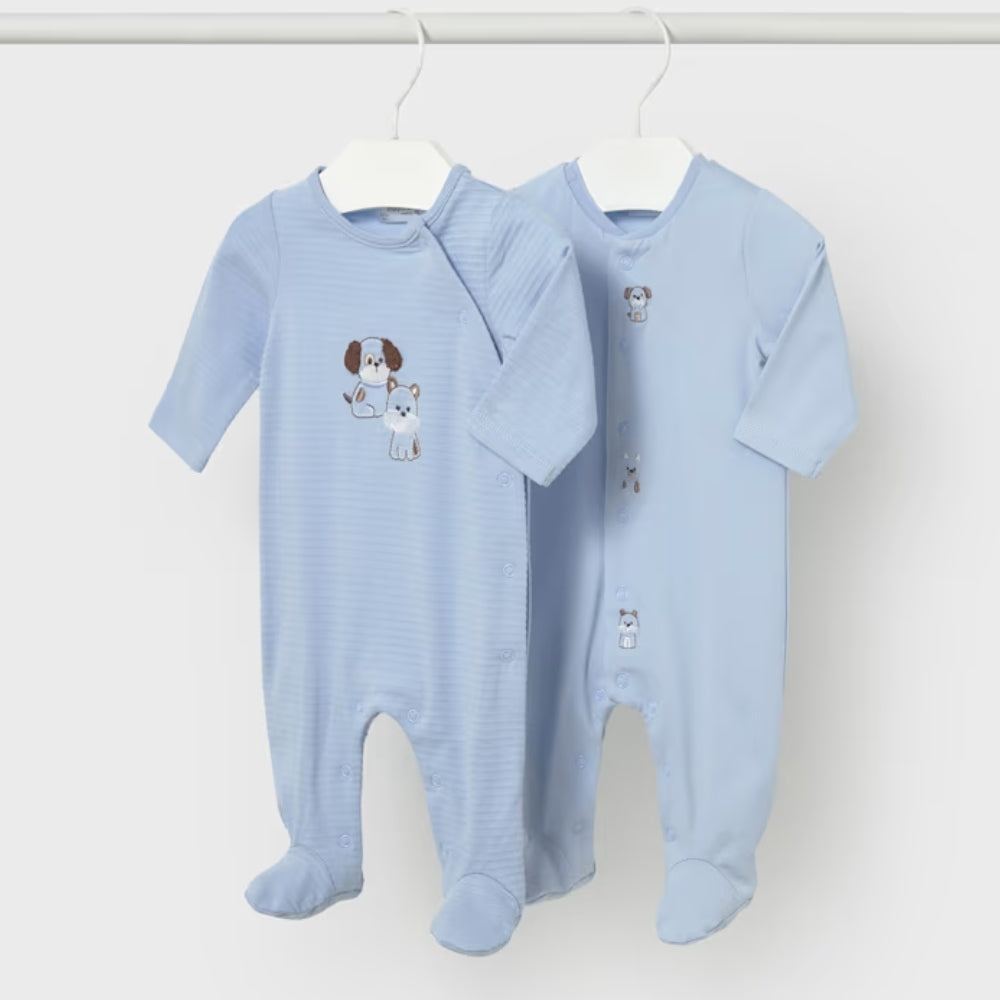 Mayoral Zestaw 2 pajacyków dla noworodka Błękit