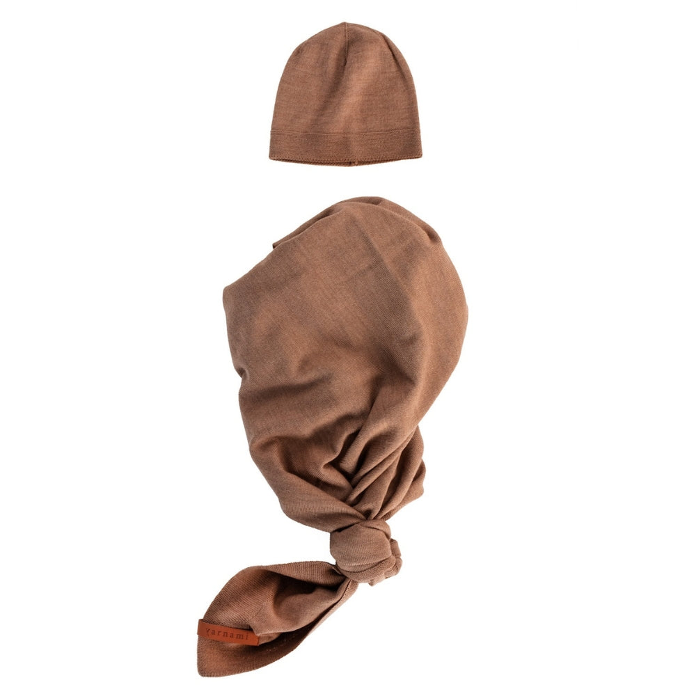 Yarnami by Poofi Zestaw merino Cozy dla niemowlaka cynamonowy