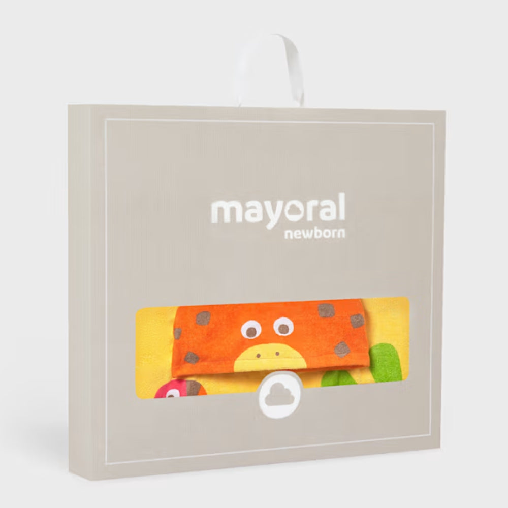 Mayoral Ręcznik kąpielowy z kapturem dla niemowlęcia Mustard
