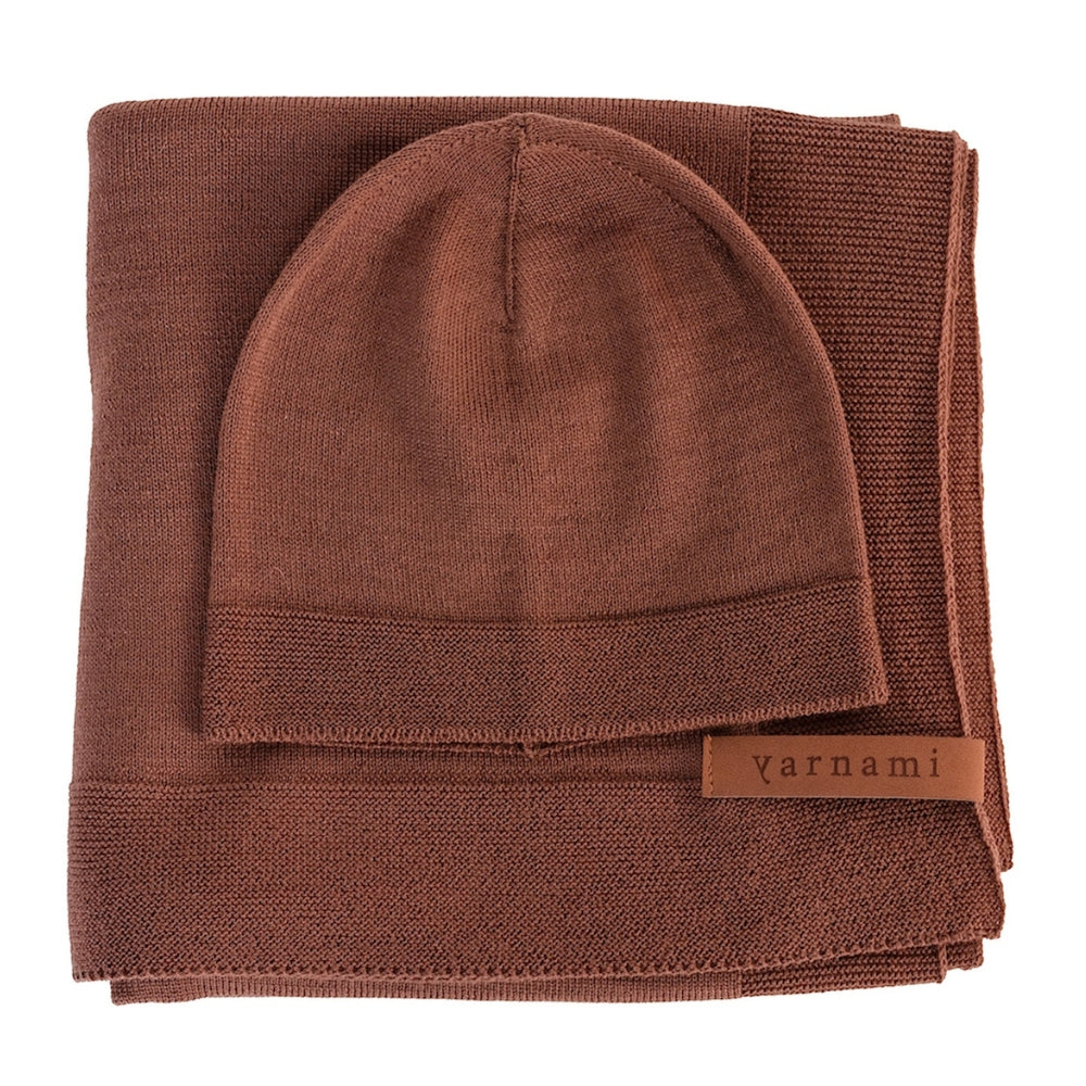 Yarnami by Poofi Zestaw merino Cozy dla niemowlaka terrakota