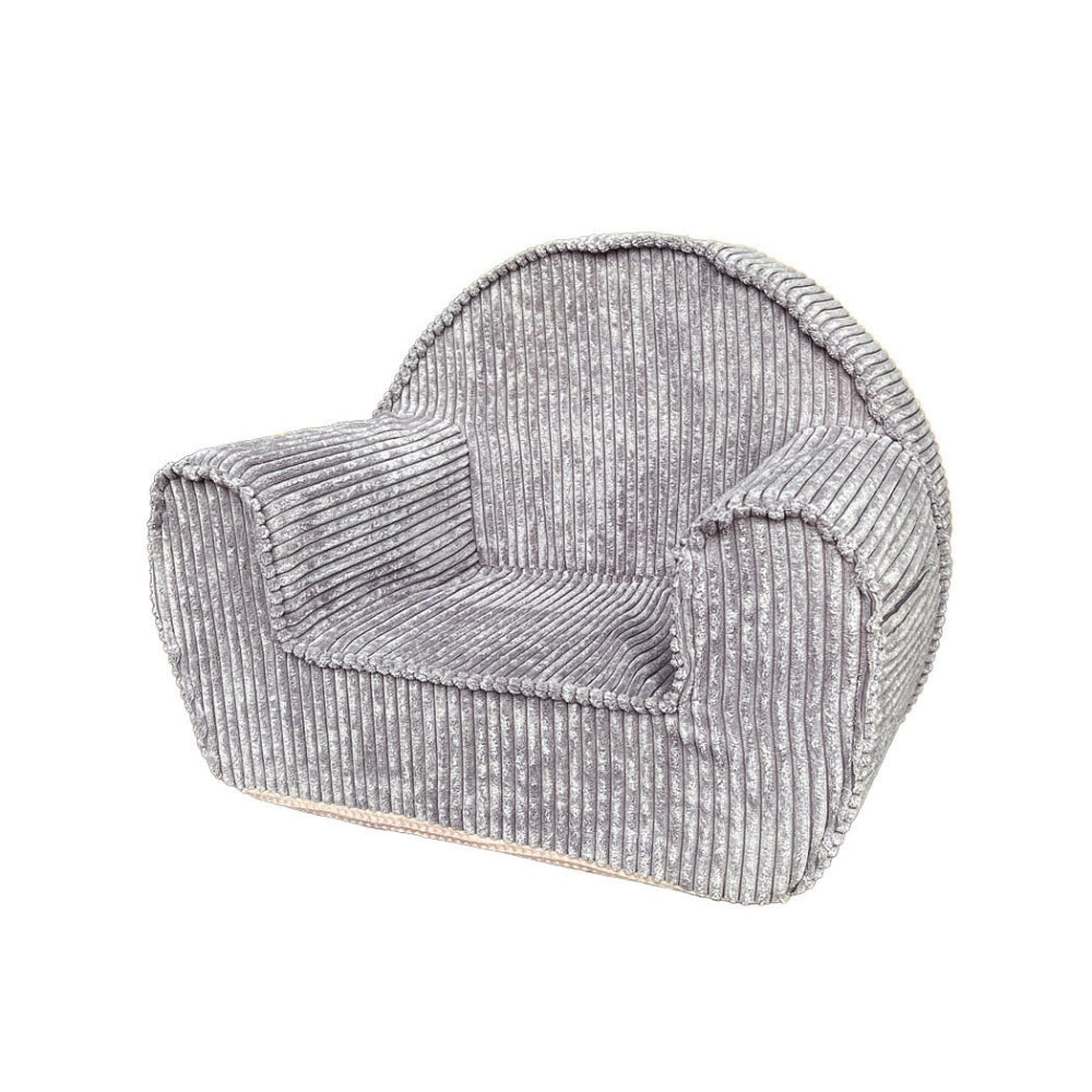 Muzpony Sztruksowy fotel dla dziecka Blueberry Grey - Personalizacja