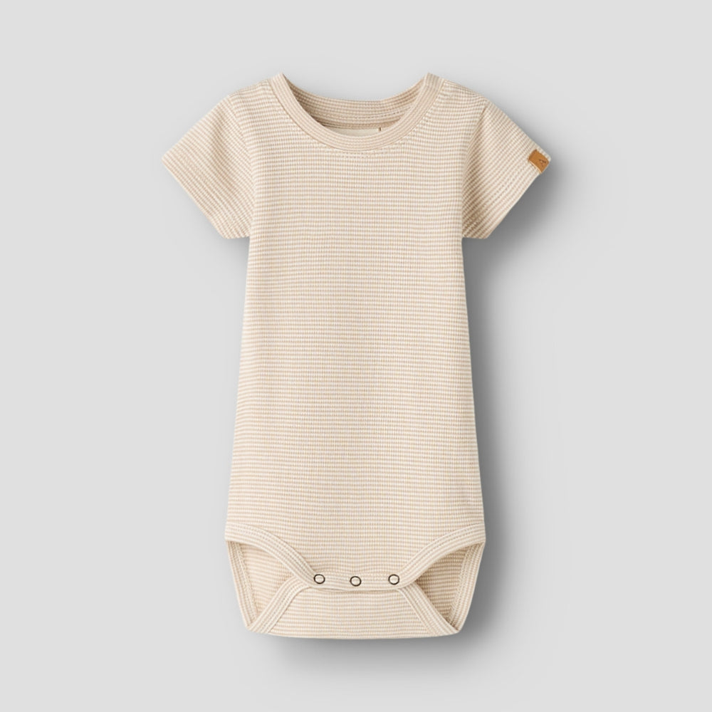 Lil’ Atelier Body niemowlęce chłopięce slim Oxford Tan NBMFENG