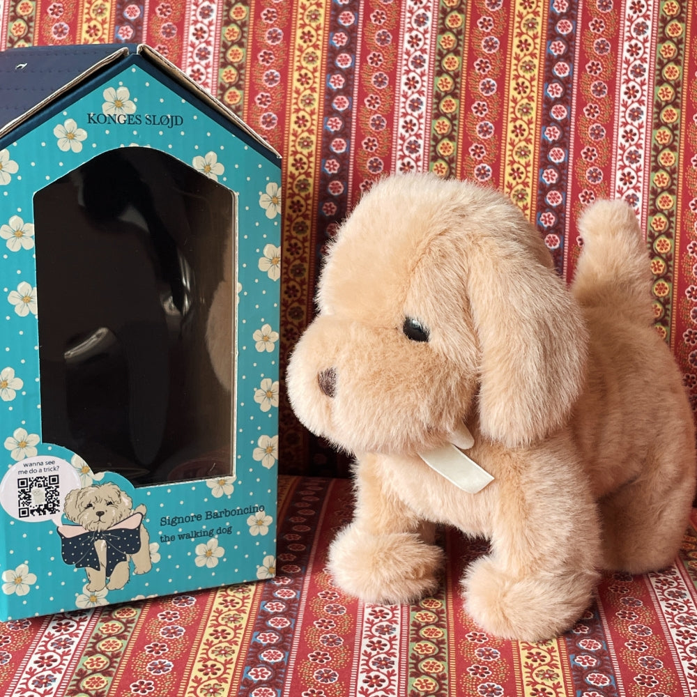 Konges Slojd Przytulanka interaktywna piesek w kolorze Brown