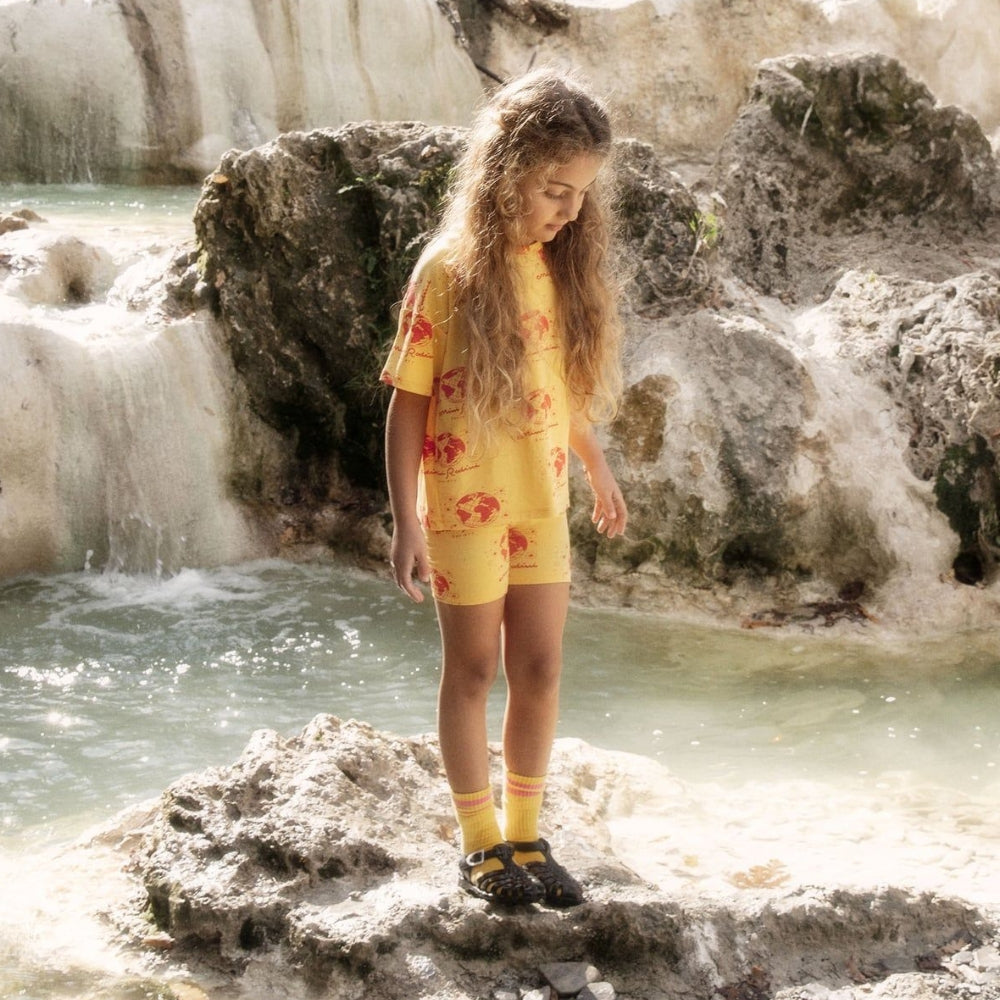 Mini Rodini Koszulka dziecięca z krótkim rękawkiem Society Yellow