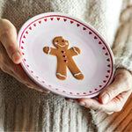 Bloomingville Talerze dekoracyjne z kamionki Binna Rose zestaw 4 sztuk