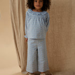 Lil’ Atelier Spodnie dziecięce dla dziewczynki szerokie Zen Blue NMFTESSIE