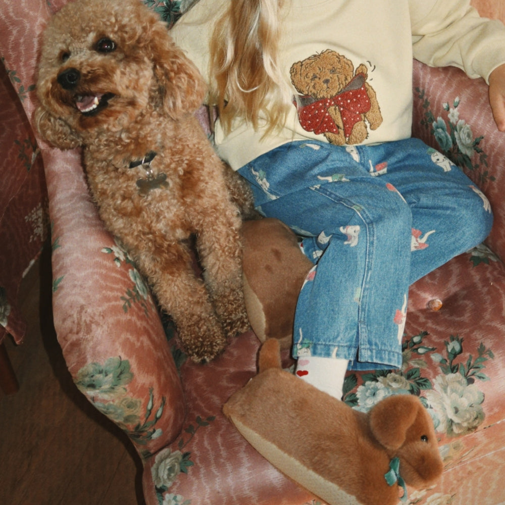 Konges Slojd Kapcie dziecięce Sausage Dog Chicory Coffee