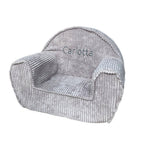 Muzpony Sztruksowy fotel dla dziecka Blueberry Grey - Personalizacja
