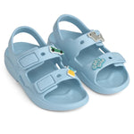 Liewood Sandały dziecięce z przypinkami Lilo Beach blue