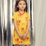 Mini Rodini Sukienka dla dziewczynki Society Yellow