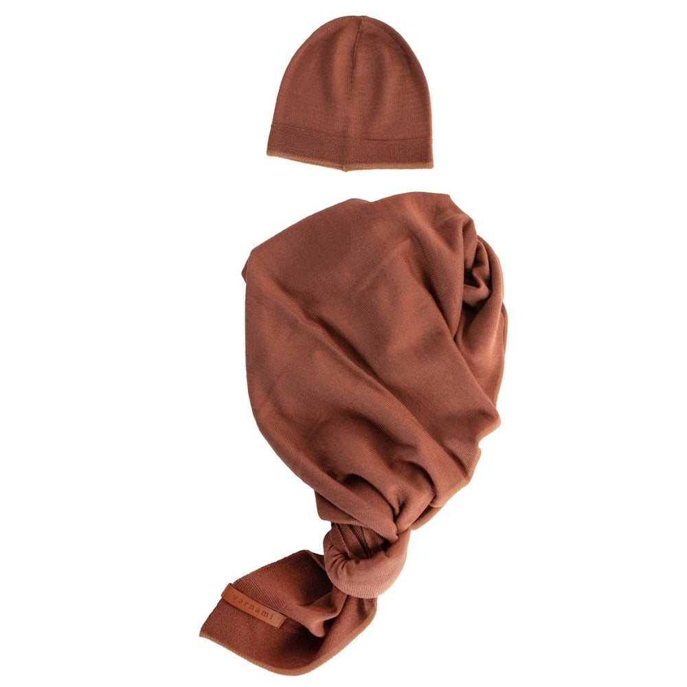 Yarnami by Poofi Zestaw merino Cozy dla niemowlaka terrakota