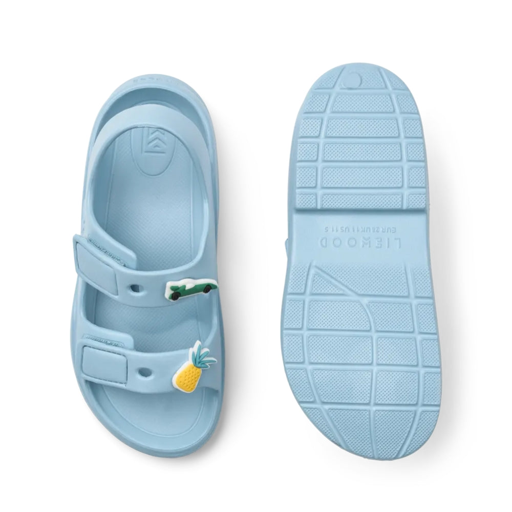 Liewood Sandały dziecięce z przypinkami Lilo Beach blue