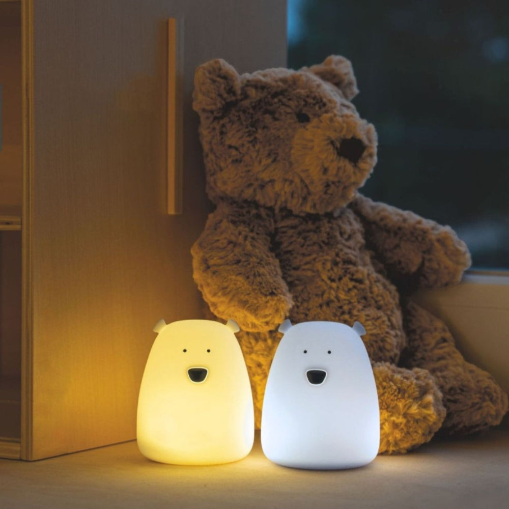 Rabbit & Friends Zestaw 2 lampek nocnych dla dzieci Mini Misie Biały i Arktyczny Błękit