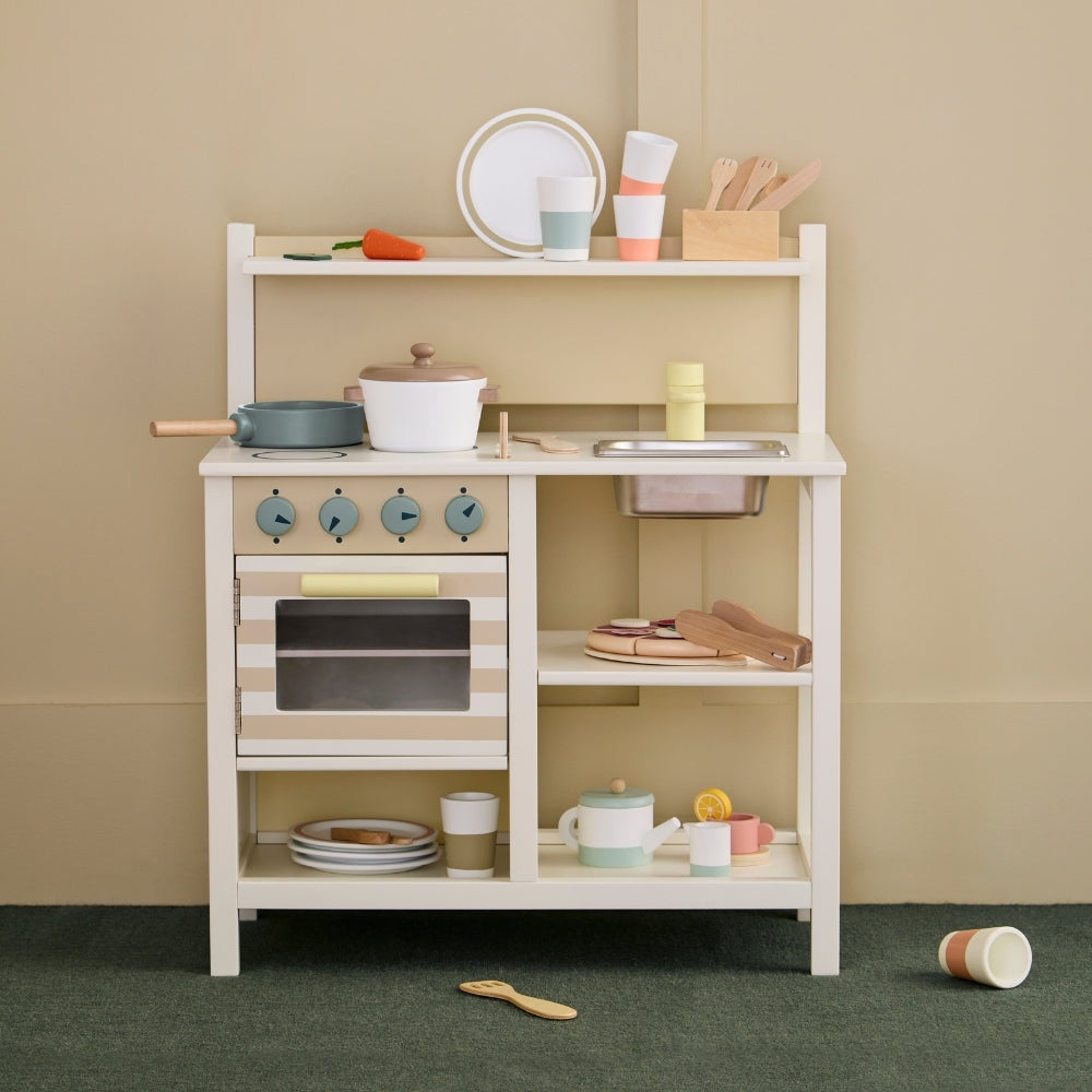 Kid’s Concept Drewniana kuchnia dla dzieci biała z akcesoriami