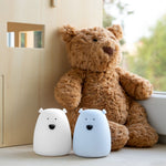 Rabbit & Friends Zestaw 2 lampek nocnych dla dzieci Mini Misie Biały i Arktyczny Błękit