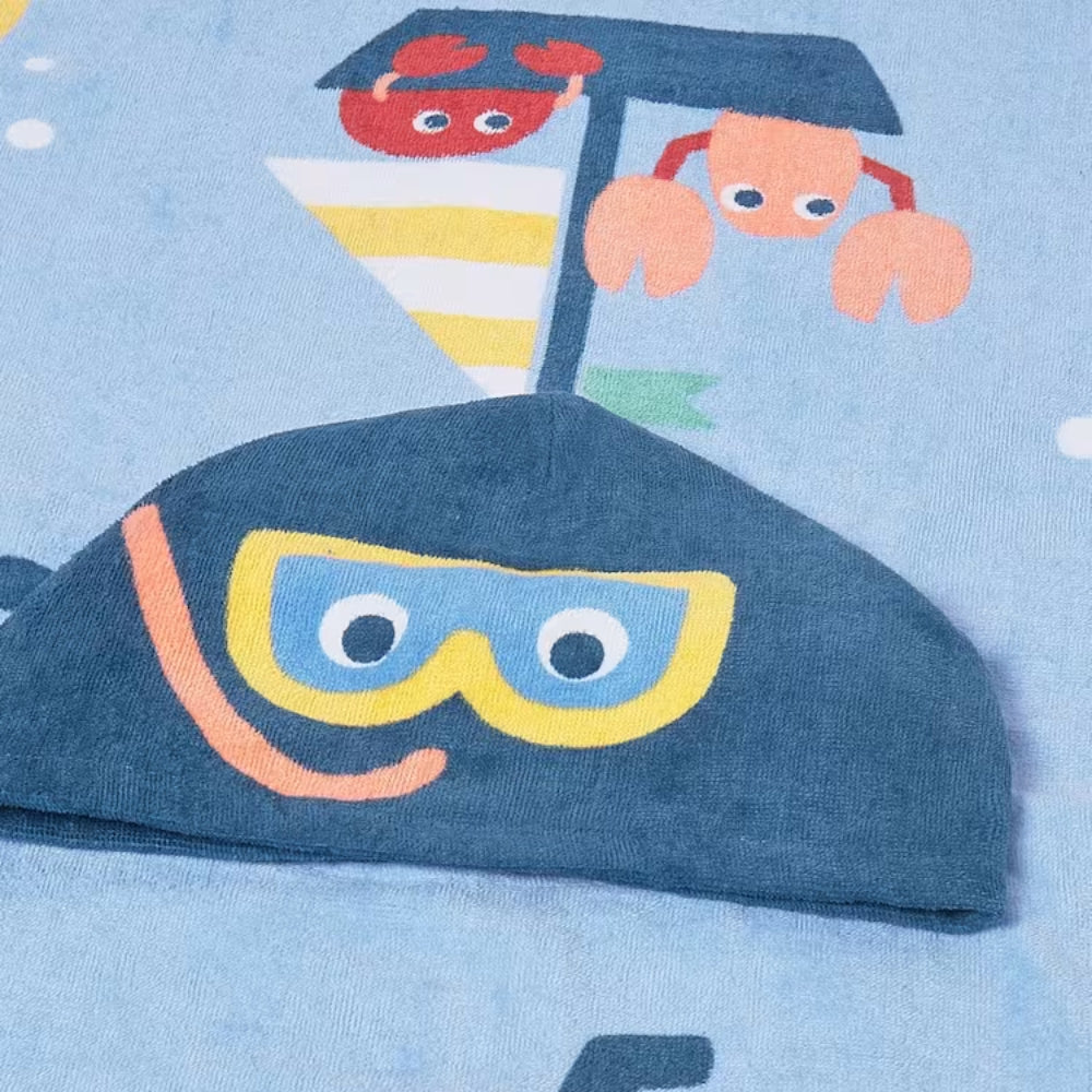 Mayoral Ręcznik kąpielowy z kapturem dla niemowlęcia Blue