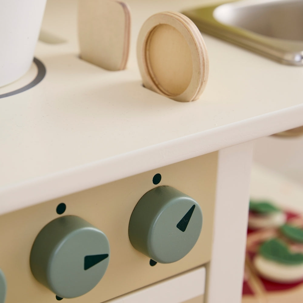 Kid’s Concept Drewniana kuchnia dla dzieci biała z akcesoriami