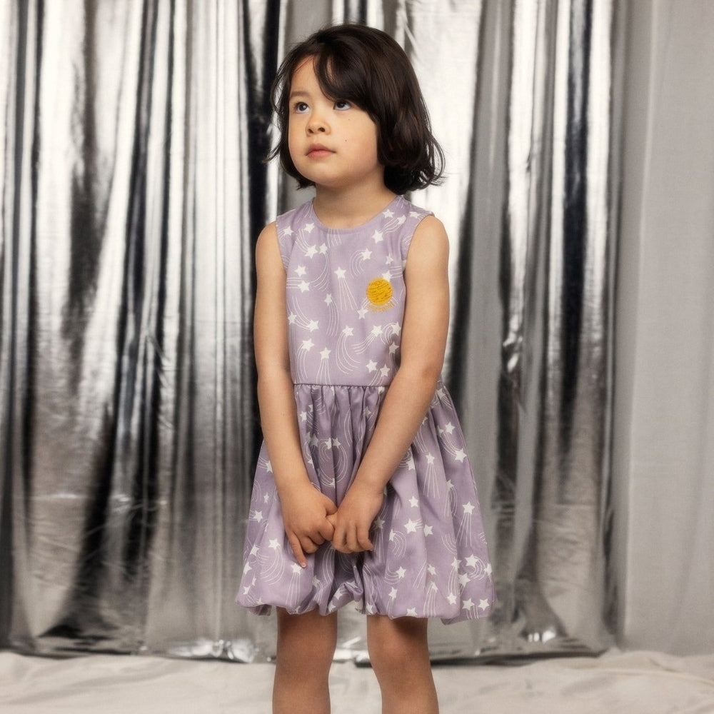 Mini Rodini Sukienka tkana dla dziewczynki Starfall Purple