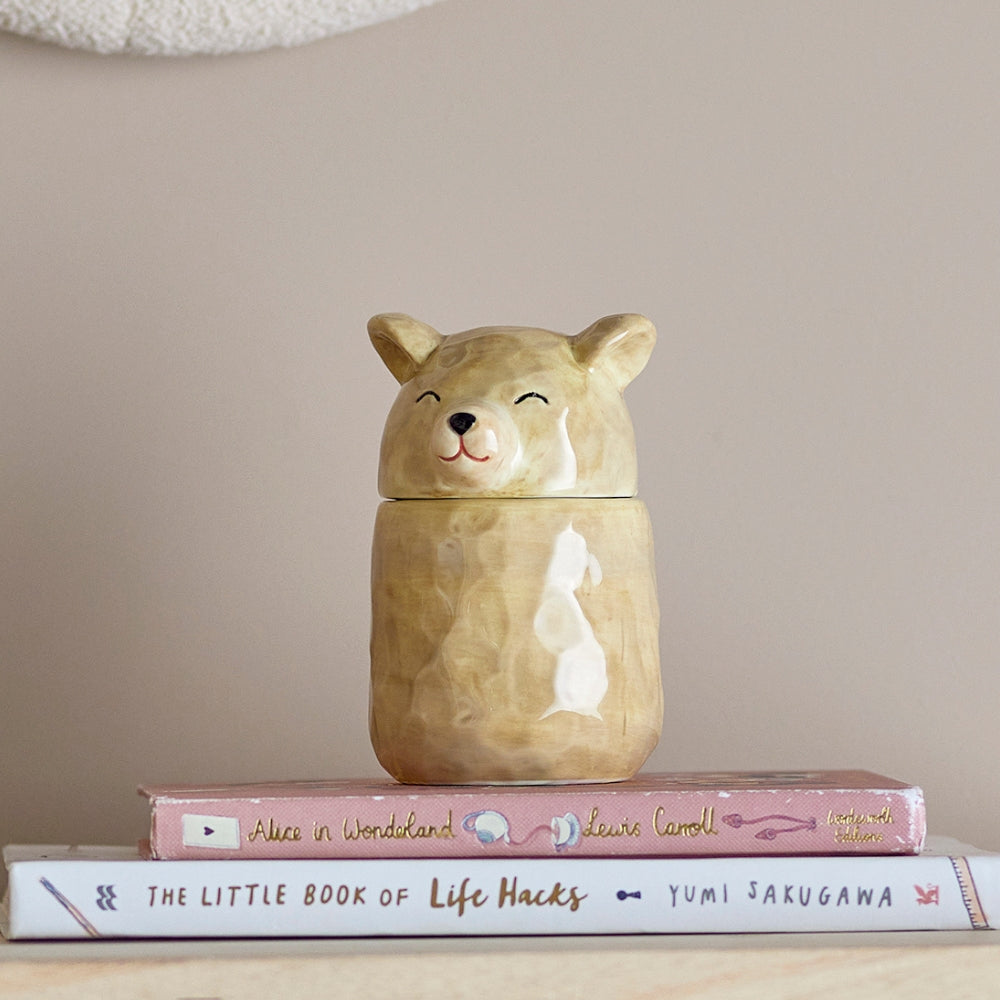 Bloomingville Słoik z kamionki Puk Brown