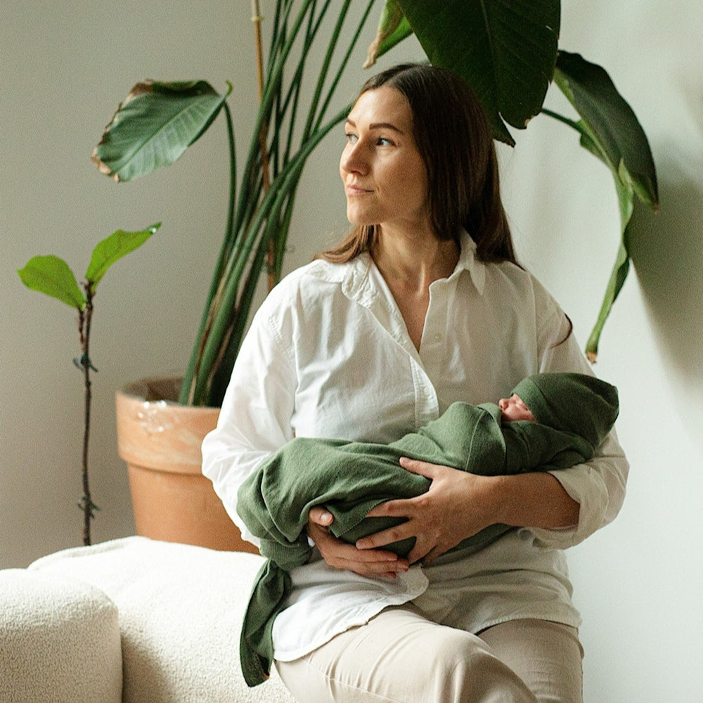 Yarnami by Poofi Zestaw merino Cozy dla niemowlaka oliwkowy