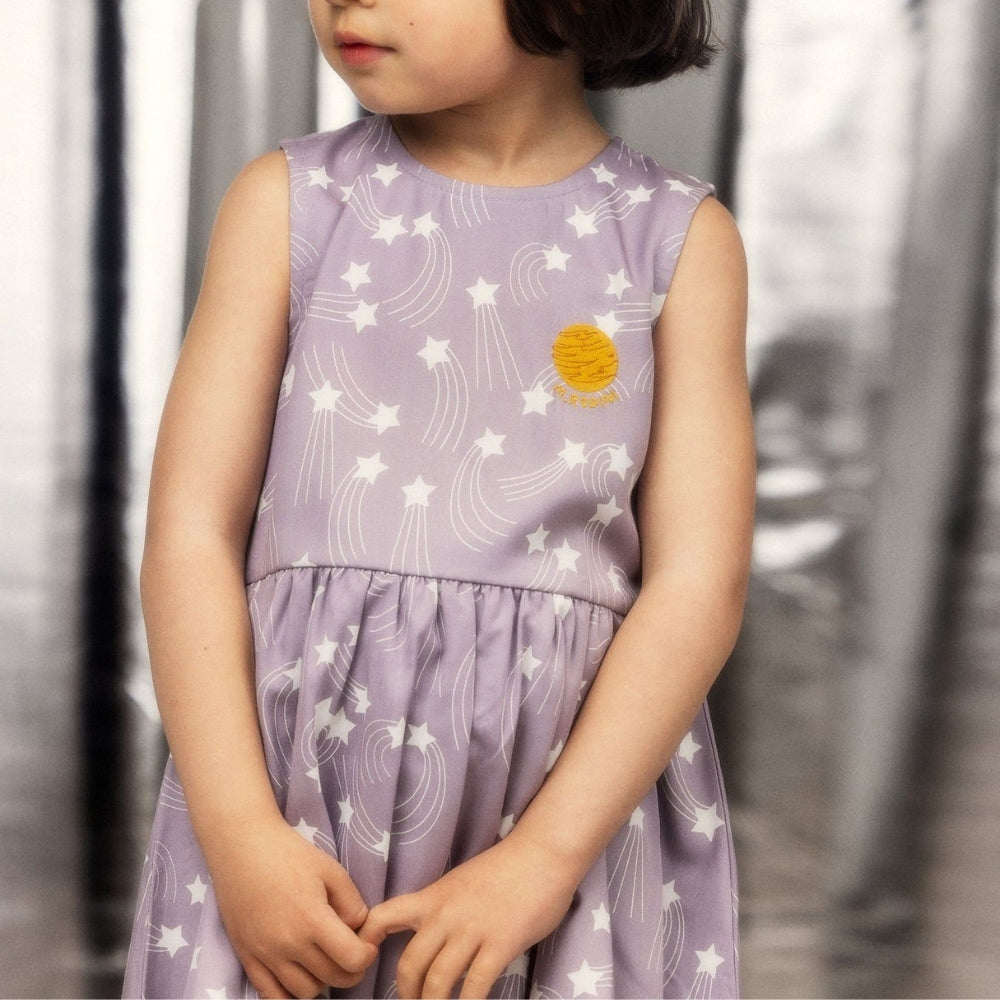 Mini Rodini Sukienka tkana dla dziewczynki Starfall Purple