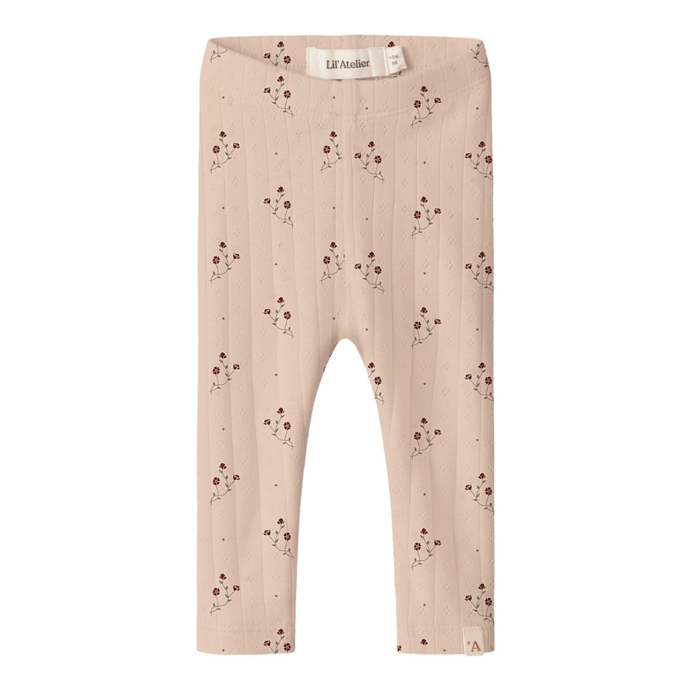 Lil’ Atelier Legginsy niemowlęce Novelle Peach Flower