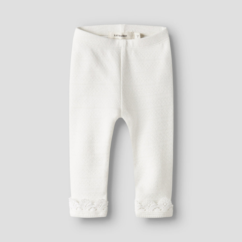 Lil’ Atelier Legginsy niemowlęce dla dziewczynki Coconut Milk NBFTAPIA